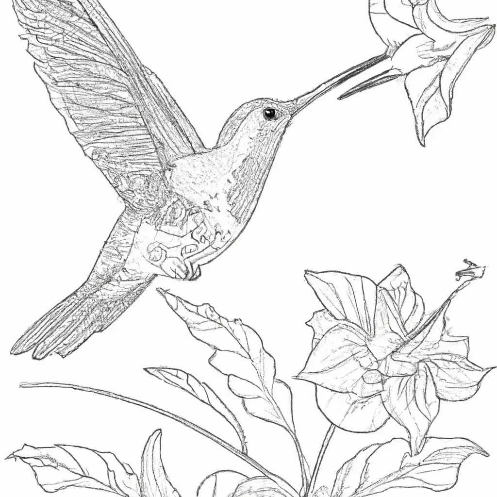 Deixe a Arte Voar com Desenhos de Beija-Flores para Colorir 28