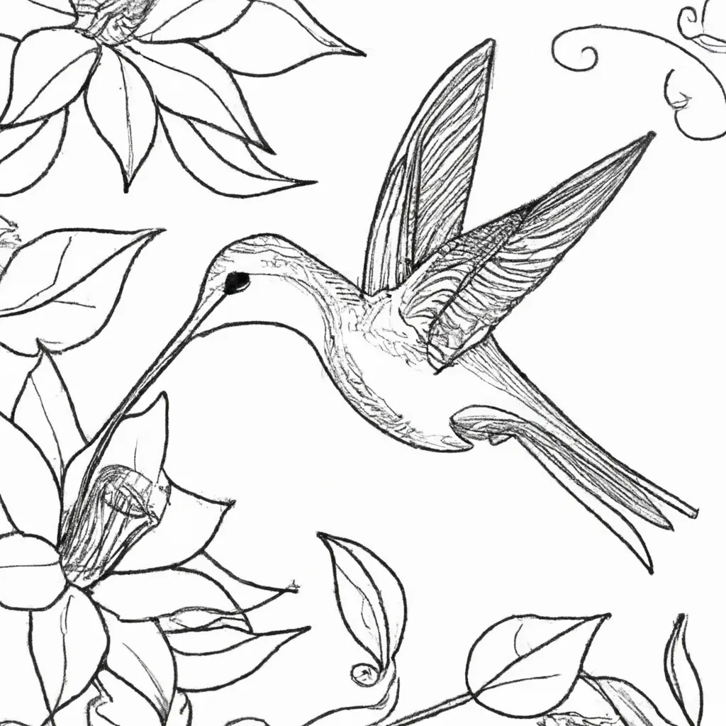 Deixe a Arte Voar com Desenhos de Beija-Flores para Colorir 17 Deixe a Arte Voar com Desenhos de Beija-Flores para Colorir 16