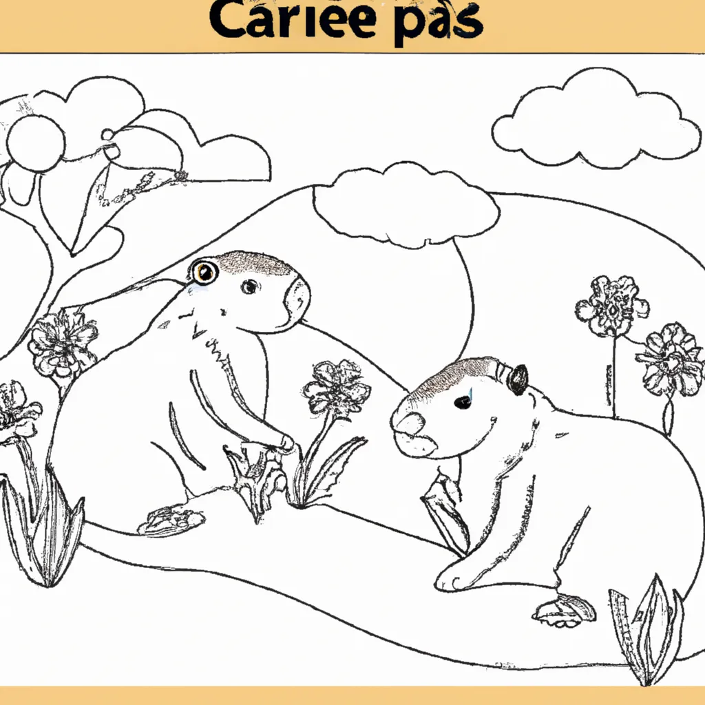 Pinte a Natureza com Desenhos de Capivaras para Colorir 2