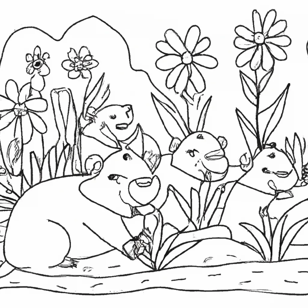 Pinte a Natureza com Desenhos de Capivaras para Colorir 6