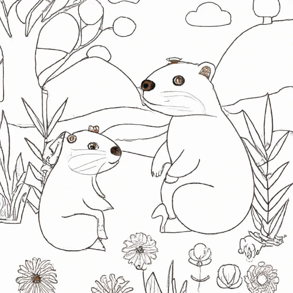 Pinte a Natureza com Desenhos de Capivaras para Colorir 26