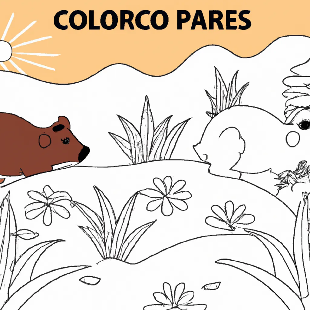Pinte a Natureza com Desenhos de Capivaras para Colorir 14