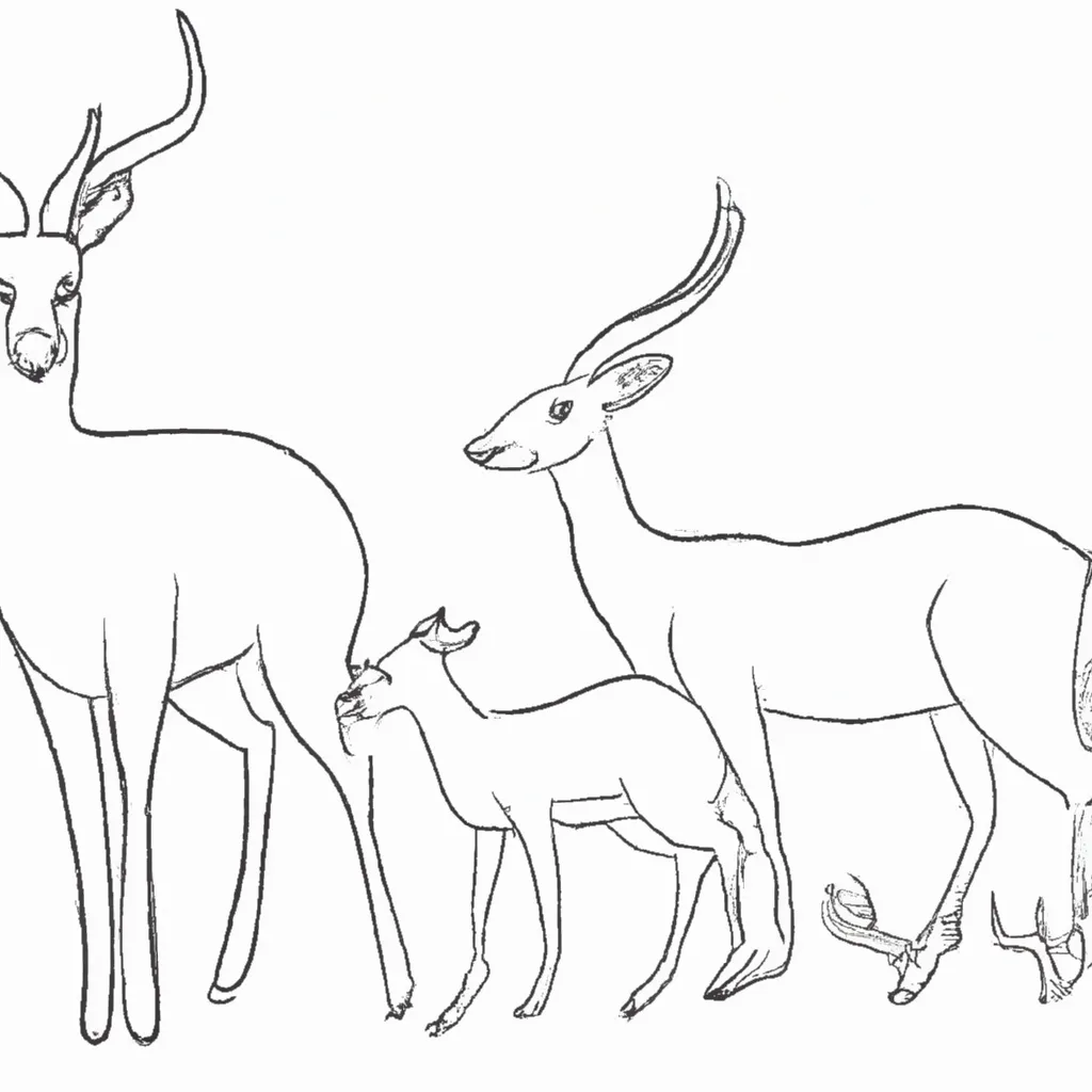 Conheça a Vida Selvagem com Desenhos de Antílopes para Colorir 3 Conheça a Vida Selvagem com Desenhos de Antílopes para Colorir 2