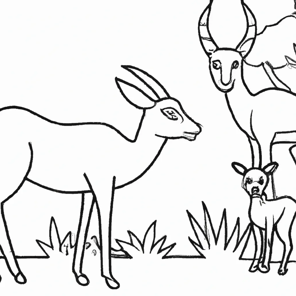 Conheça a Vida Selvagem com Desenhos de Antílopes para Colorir 13 Conheça a Vida Selvagem com Desenhos de Antílopes para Colorir 12