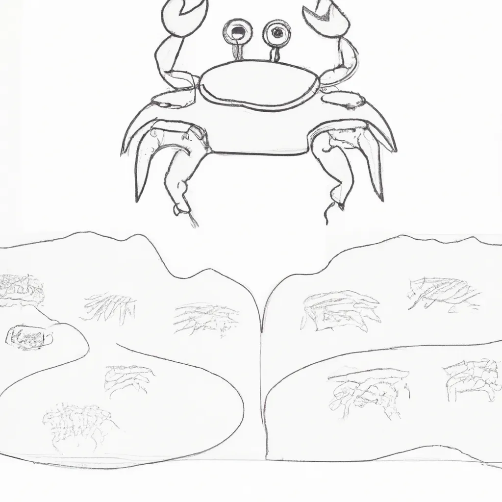 Arte Submarina: Desenhos de Caranguejos para Colorir 4