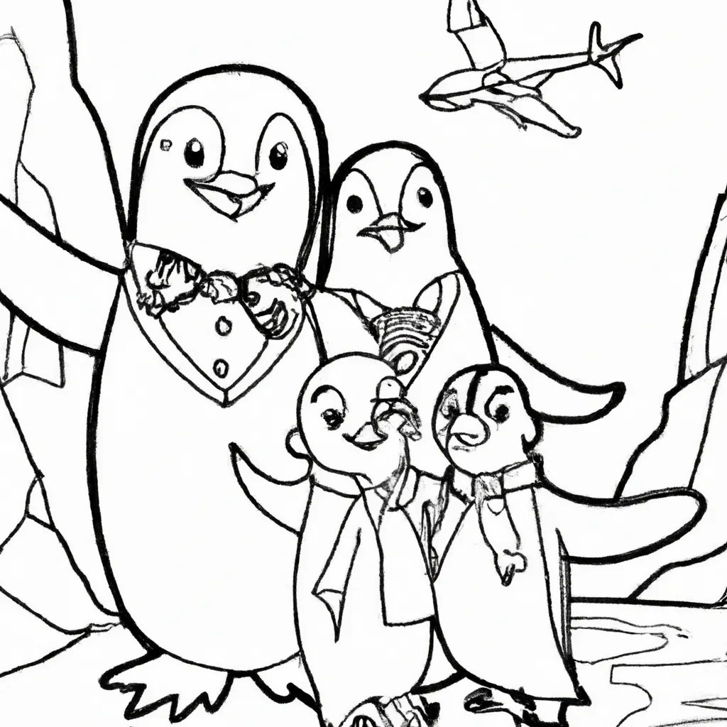 Aventure-se no Mundo dos Desenhos de Pinguins Imperadores para Colorir 14