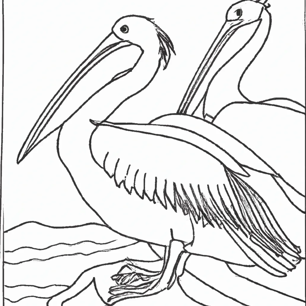 Conheça a Beleza dos Desenhos de Pelicanos para Colorir 12