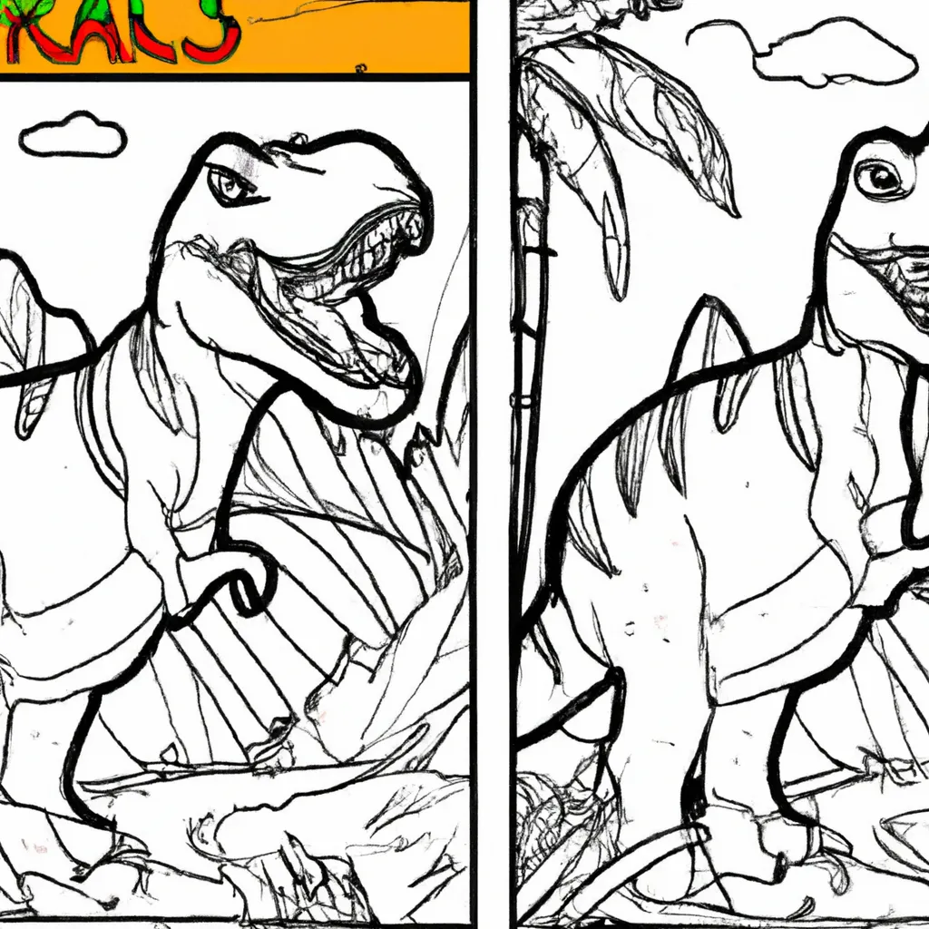 Deixe Sua Imaginação Roar com Desenhos de Dinossauros T-Rex para Colorir 10