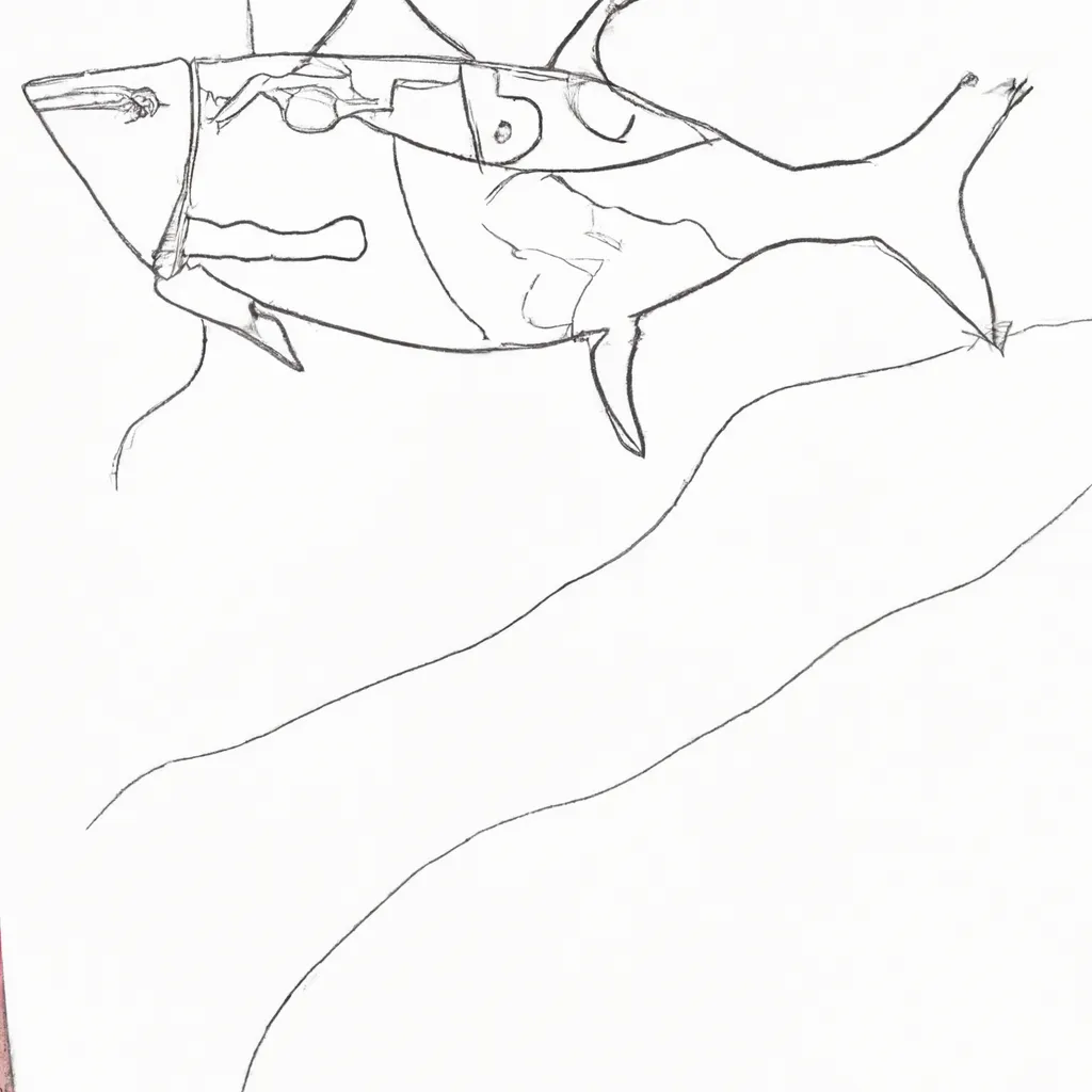 Arte no Mar: Desenhos de Atum para Colorir 22