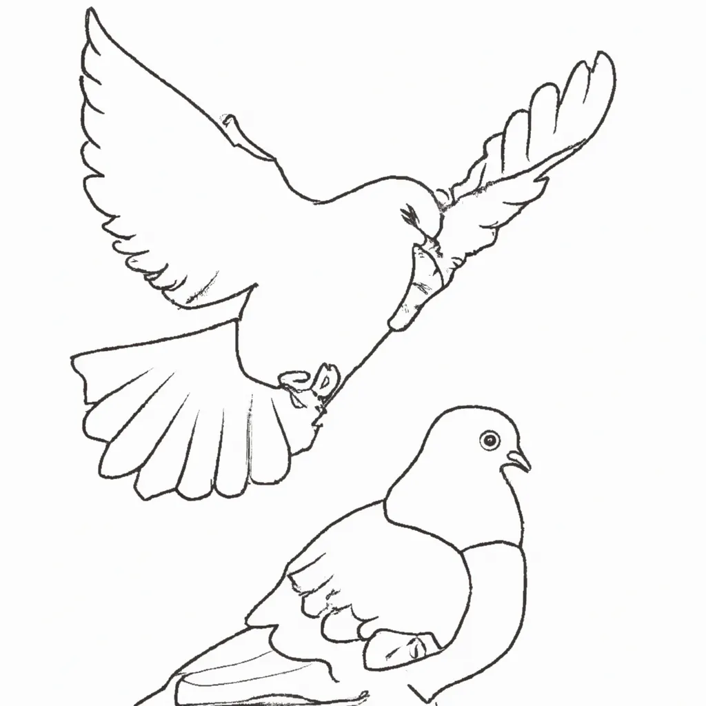 Aprecie a Beleza dos Desenhos de Pombas Brancas para Colorir 3 Aprecie a Beleza dos Desenhos de Pombas Brancas para Colorir 2