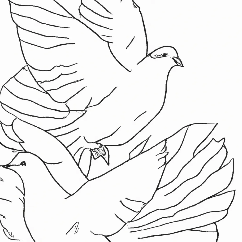 Aprecie a Beleza dos Desenhos de Pombas Brancas para Colorir 28