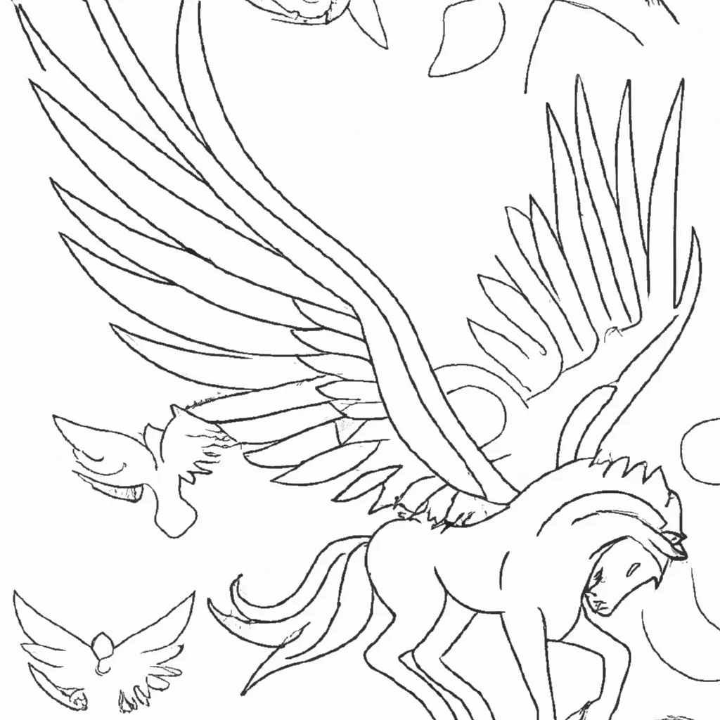 Solte a Imaginação com Desenhos de Pégasos Alados para Colorir 2