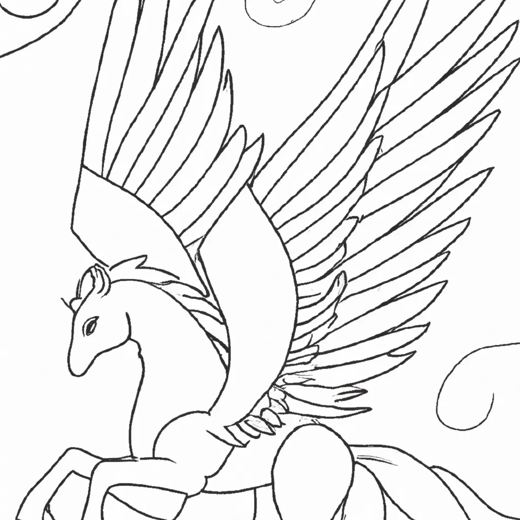 Solte a Imaginação com Desenhos de Pégasos Alados para Colorir 24
