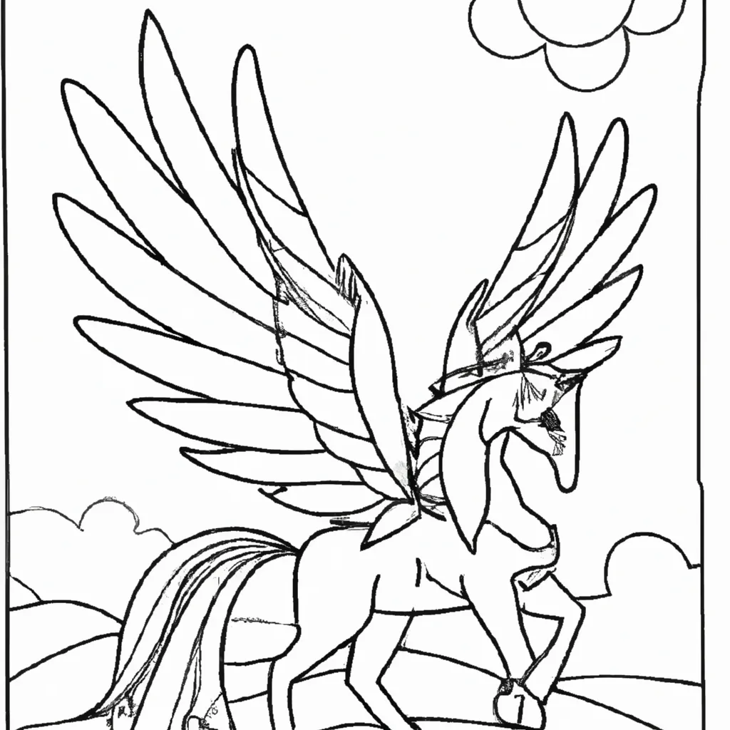 Solte a Imaginação com Desenhos de Pégasos Alados para Colorir 8