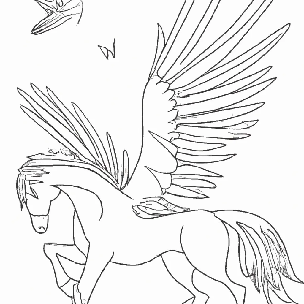 Solte a Imaginação com Desenhos de Pégasos Alados para Colorir 22