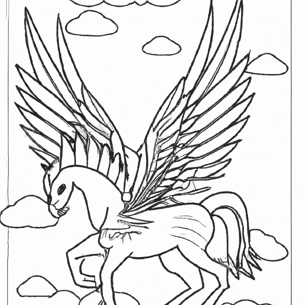 Solte a Imaginação com Desenhos de Pégasos Alados para Colorir 26