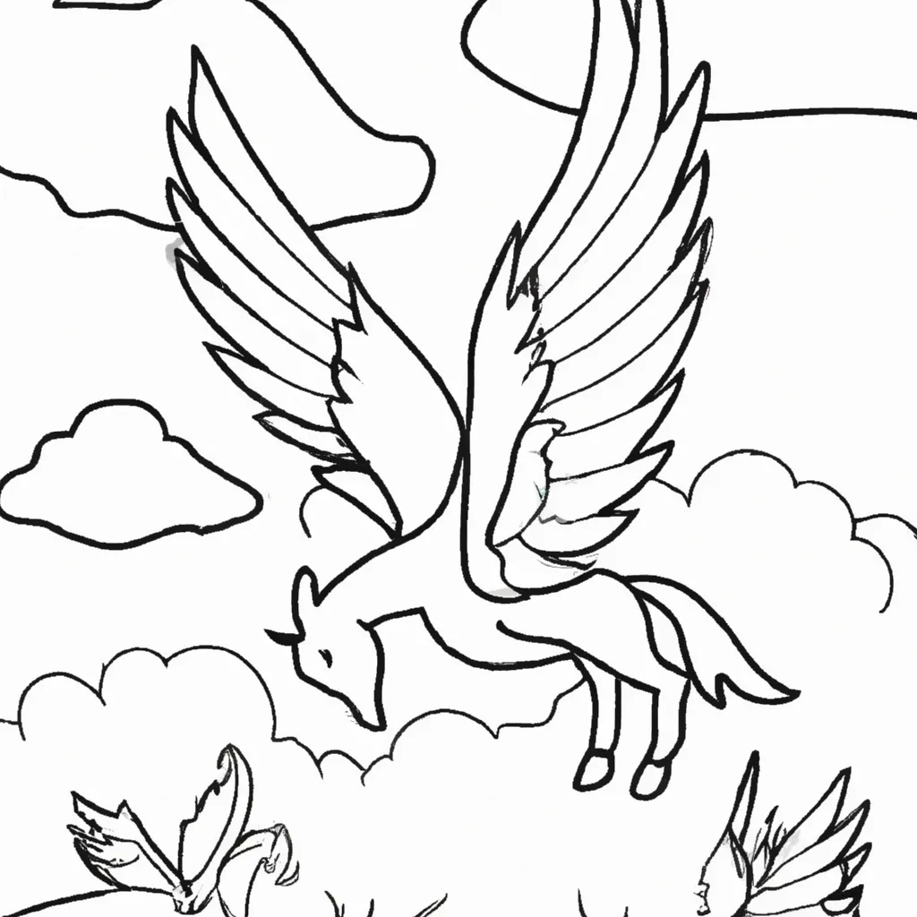 Solte a Imaginação com Desenhos de Pégasos Alados para Colorir 28