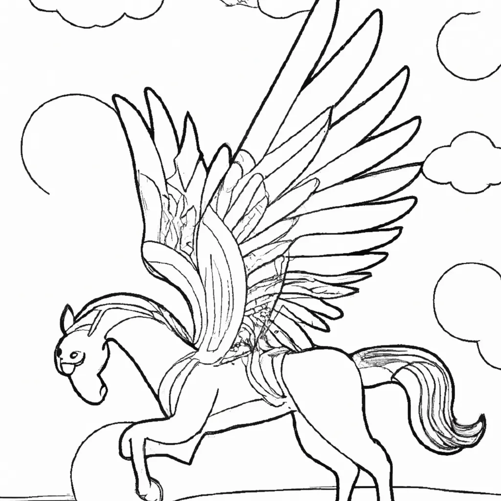 Solte a Imaginação com Desenhos de Pégasos Alados para Colorir 12