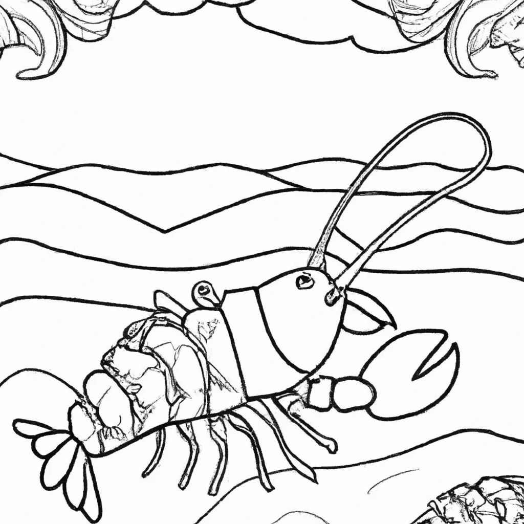 Desvende o Mar com Desenhos de Lagostas para Colorir 2