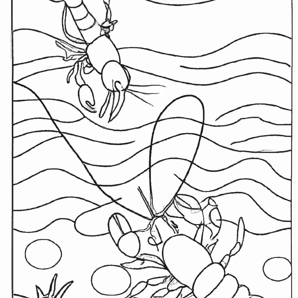 Desvende o Mar com Desenhos de Lagostas para Colorir 20