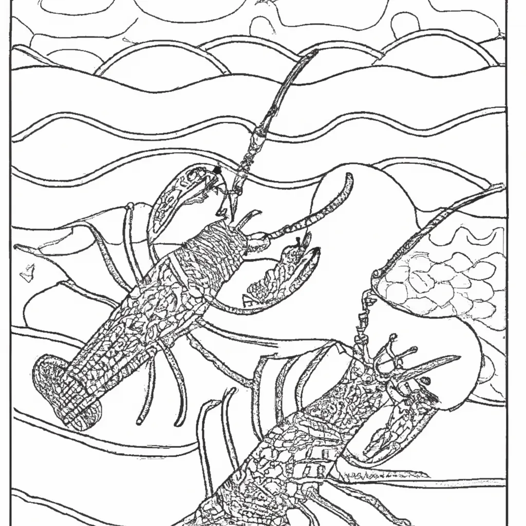 Desvende o Mar com Desenhos de Lagostas para Colorir 24