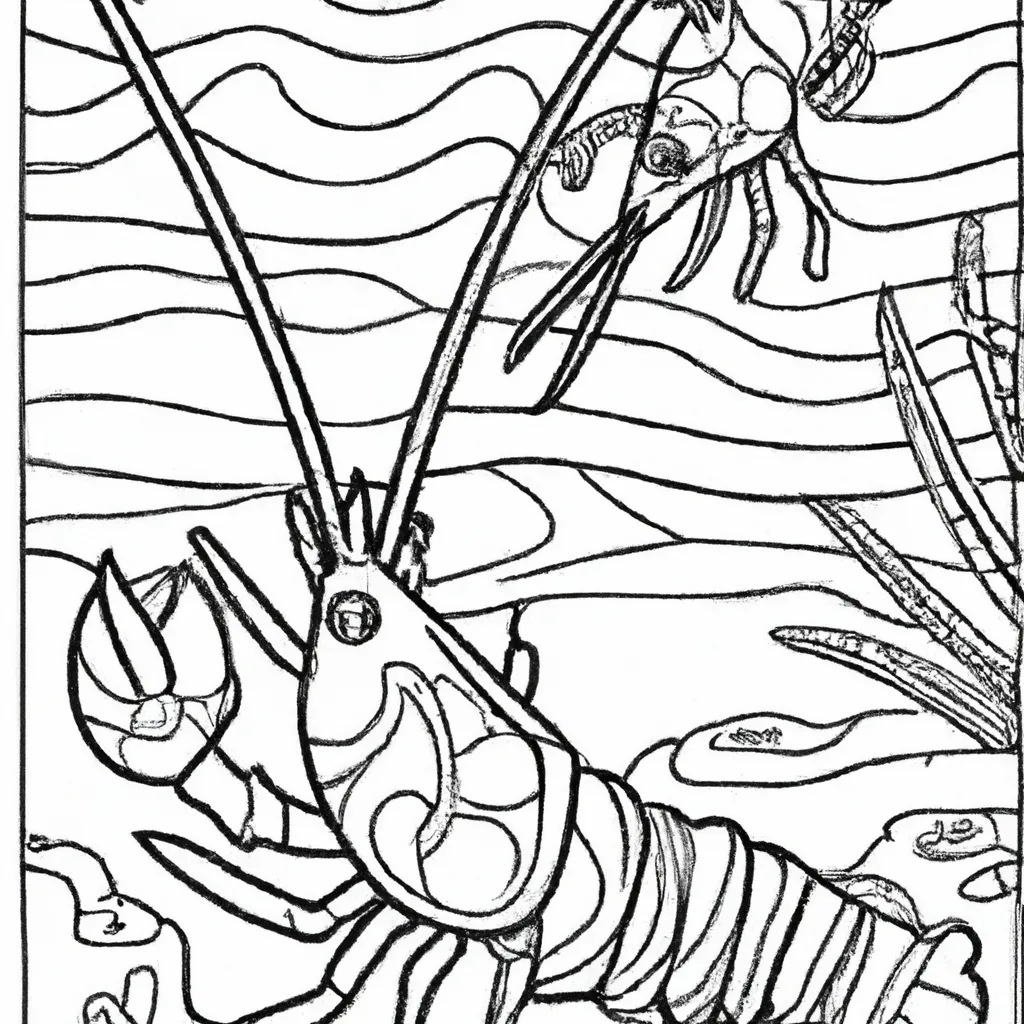 Desvende o Mar com Desenhos de Lagostas para Colorir 10