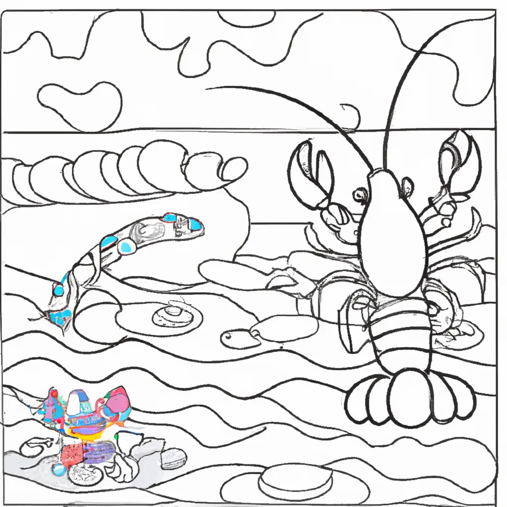 Desvende o Mar com Desenhos de Lagostas para Colorir 14