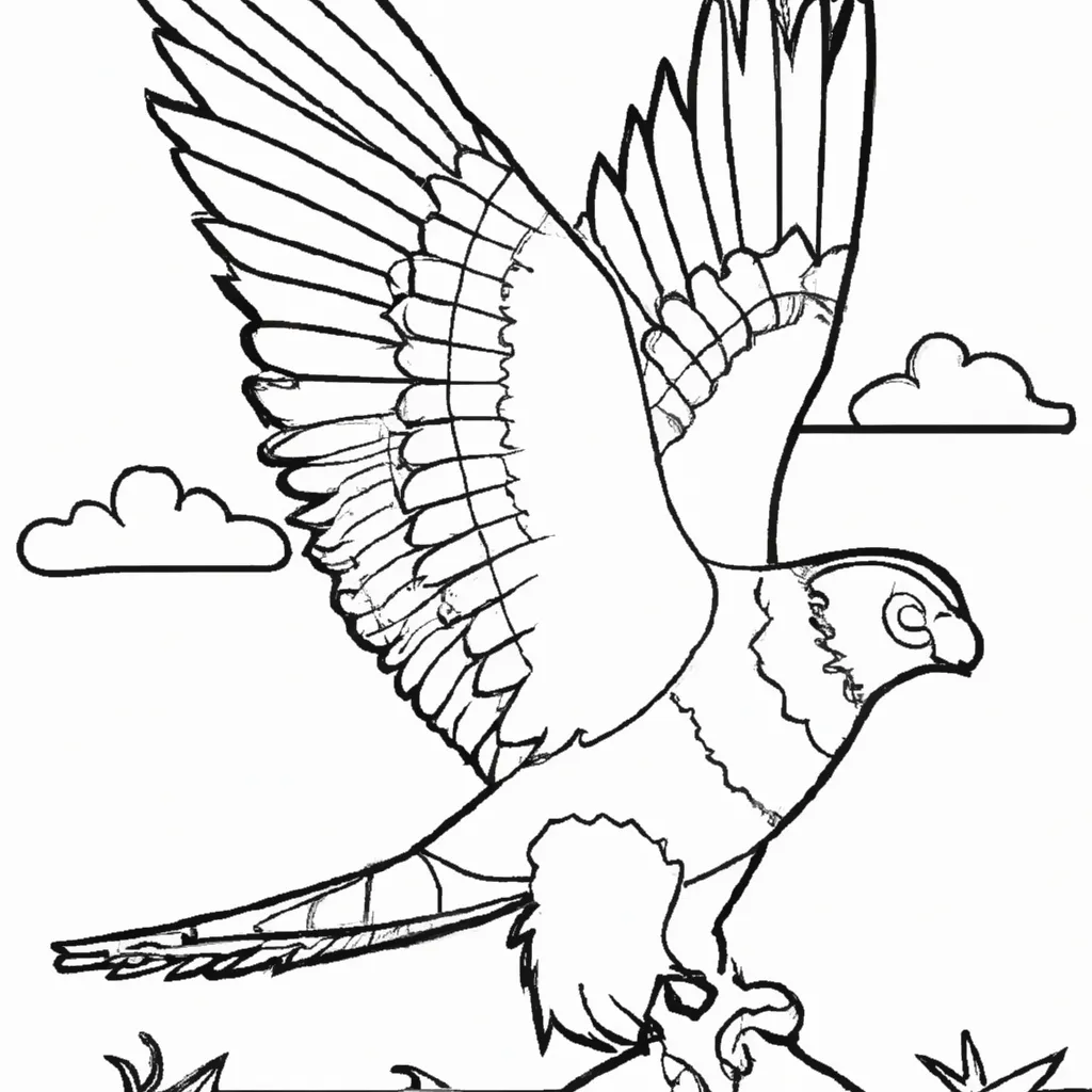 Voe com a Imaginação nos Desenhos de Falcões-Peregrinos para Colorir 6