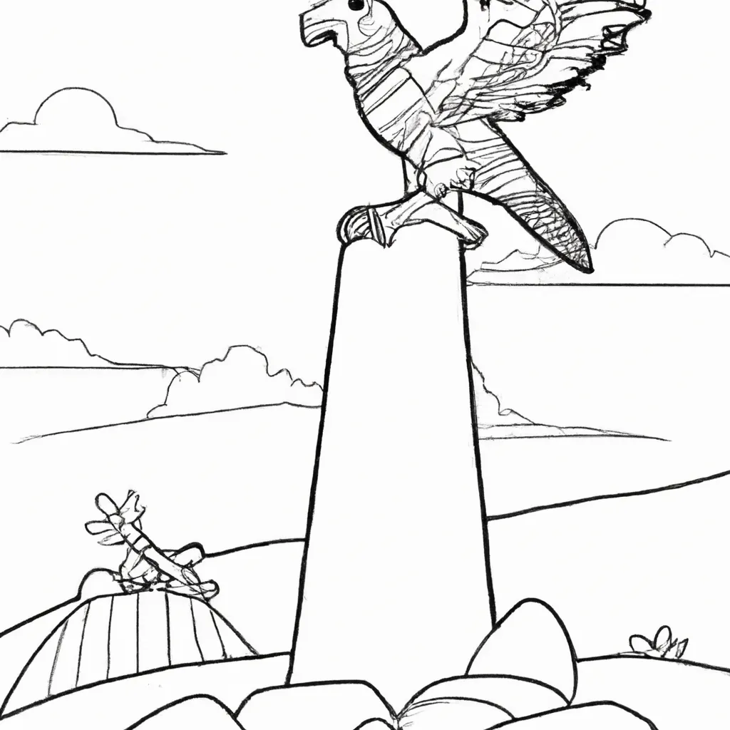 Voe com a Imaginação nos Desenhos de Falcões-Peregrinos para Colorir 20