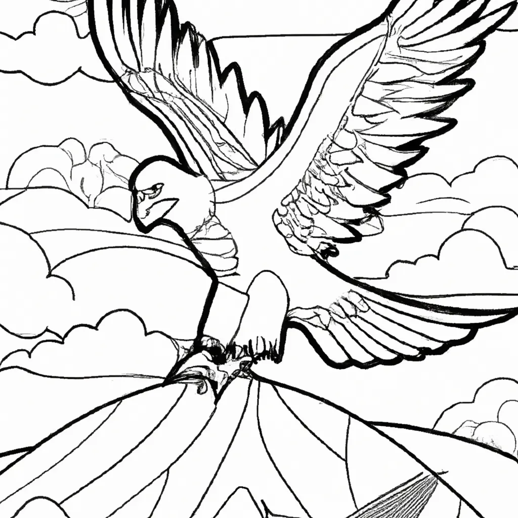 Voe com a Imaginação nos Desenhos de Falcões-Peregrinos para Colorir 4