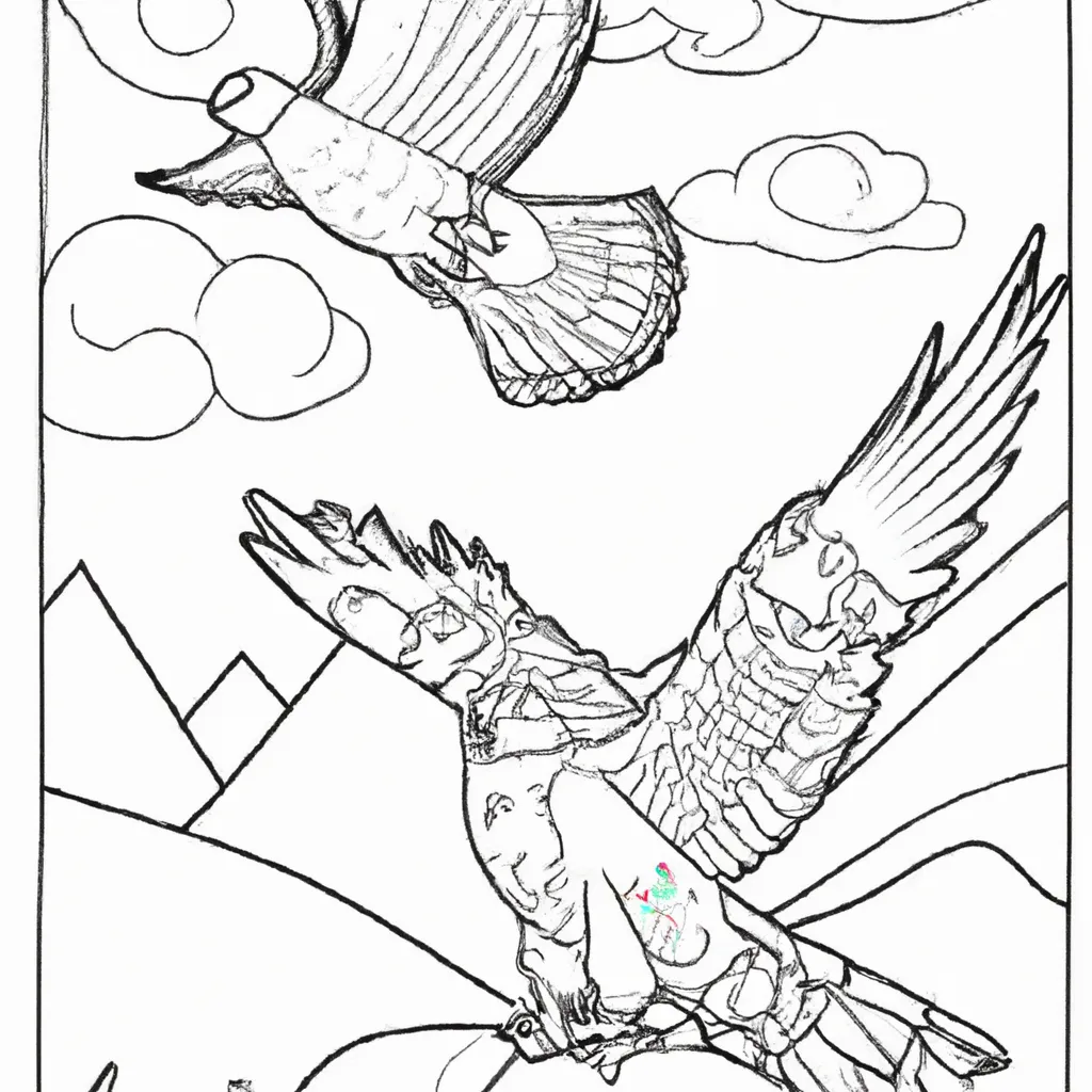 Voe com a Imaginação nos Desenhos de Falcões-Peregrinos para Colorir 8