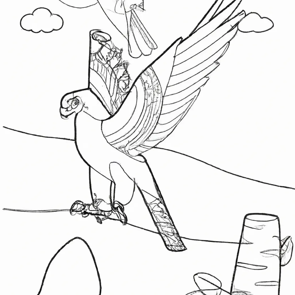 Voe com a Imaginação nos Desenhos de Falcões-Peregrinos para Colorir 10