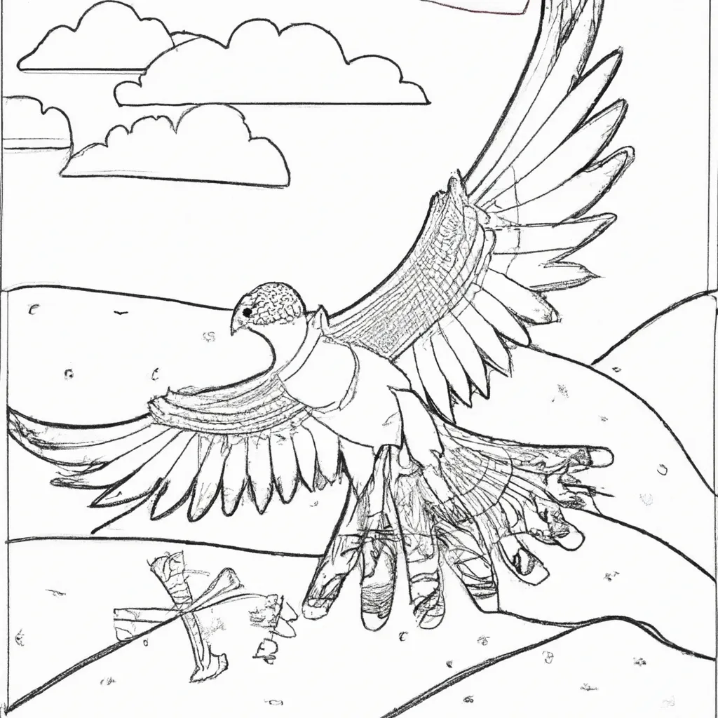 Voe com a Imaginação nos Desenhos de Falcões-Peregrinos para Colorir 18