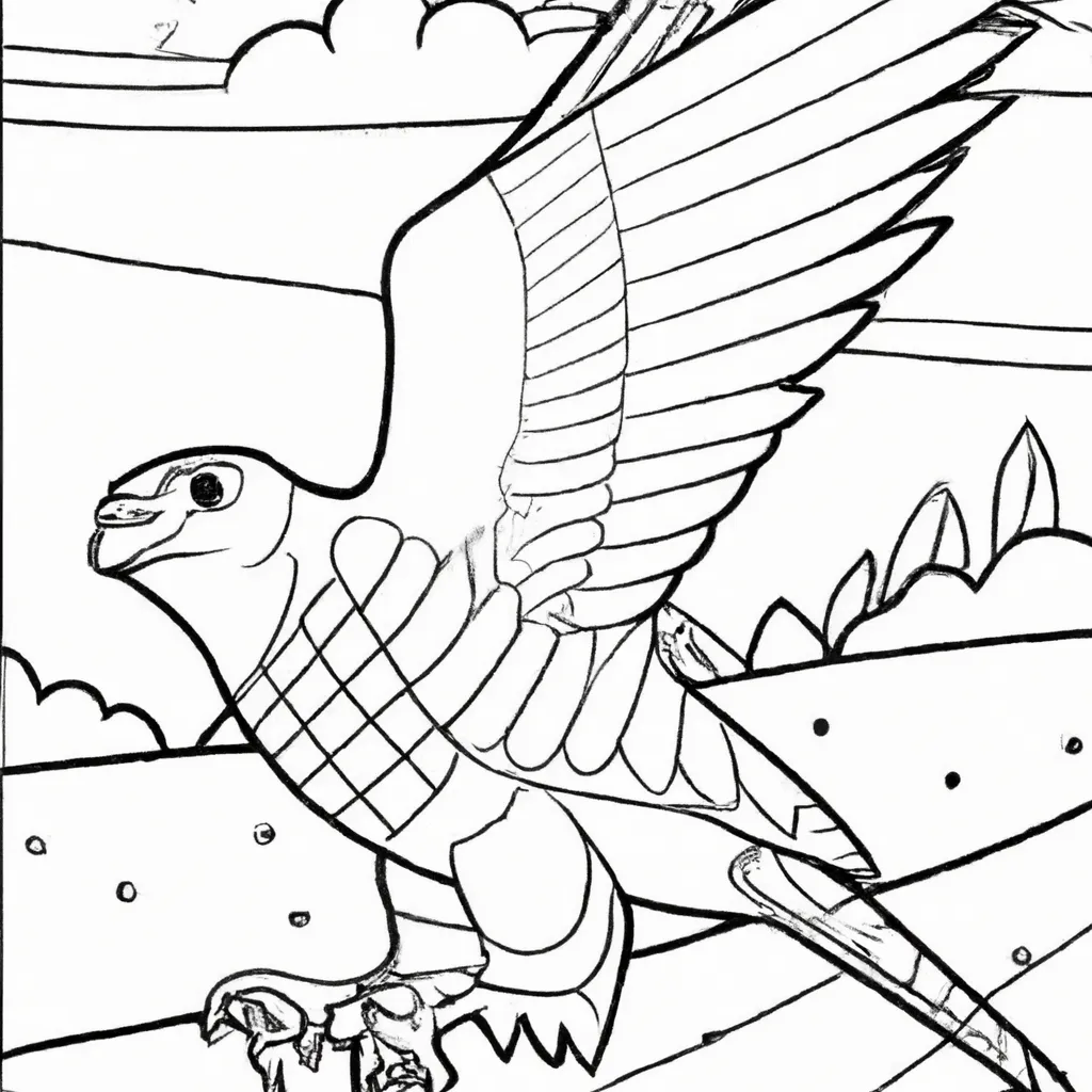 Voe com a Imaginação nos Desenhos de Falcões-Peregrinos para Colorir 22