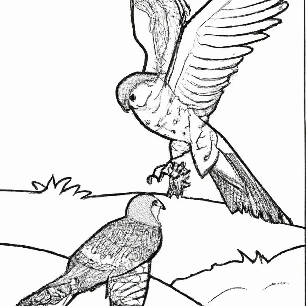 Voe com a Imaginação nos Desenhos de Falcões-Peregrinos para Colorir 28