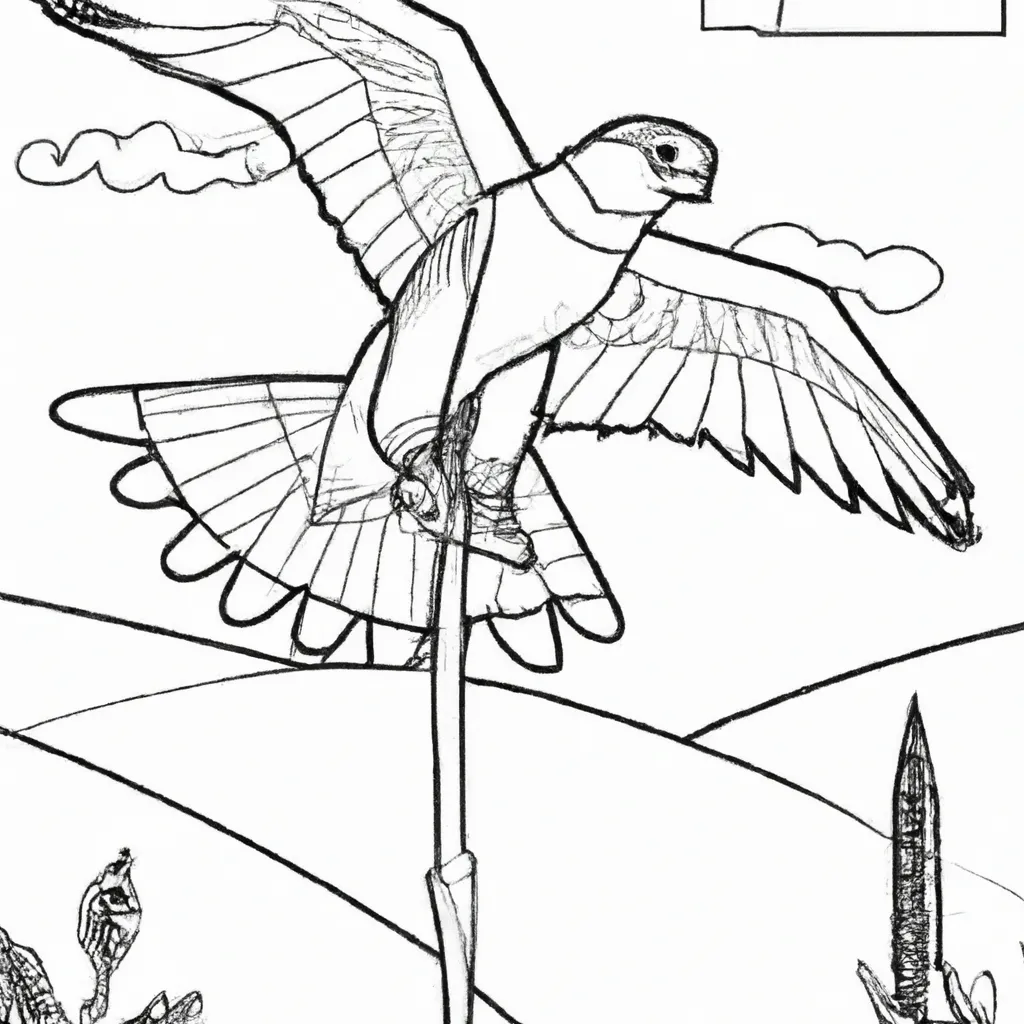 Voe com a Imaginação nos Desenhos de Falcões-Peregrinos para Colorir 12
