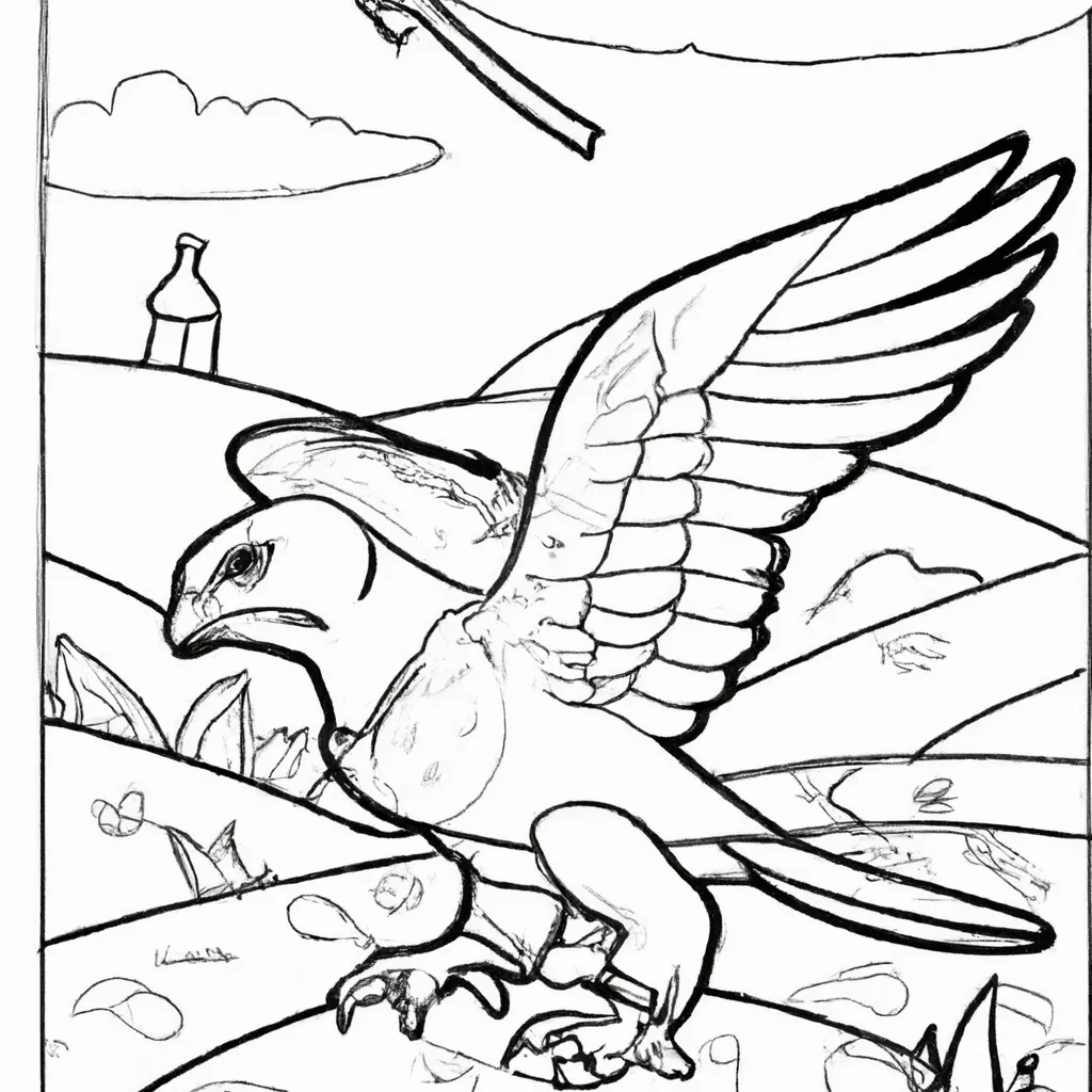 Voe com a Imaginação nos Desenhos de Falcões-Peregrinos para Colorir 14