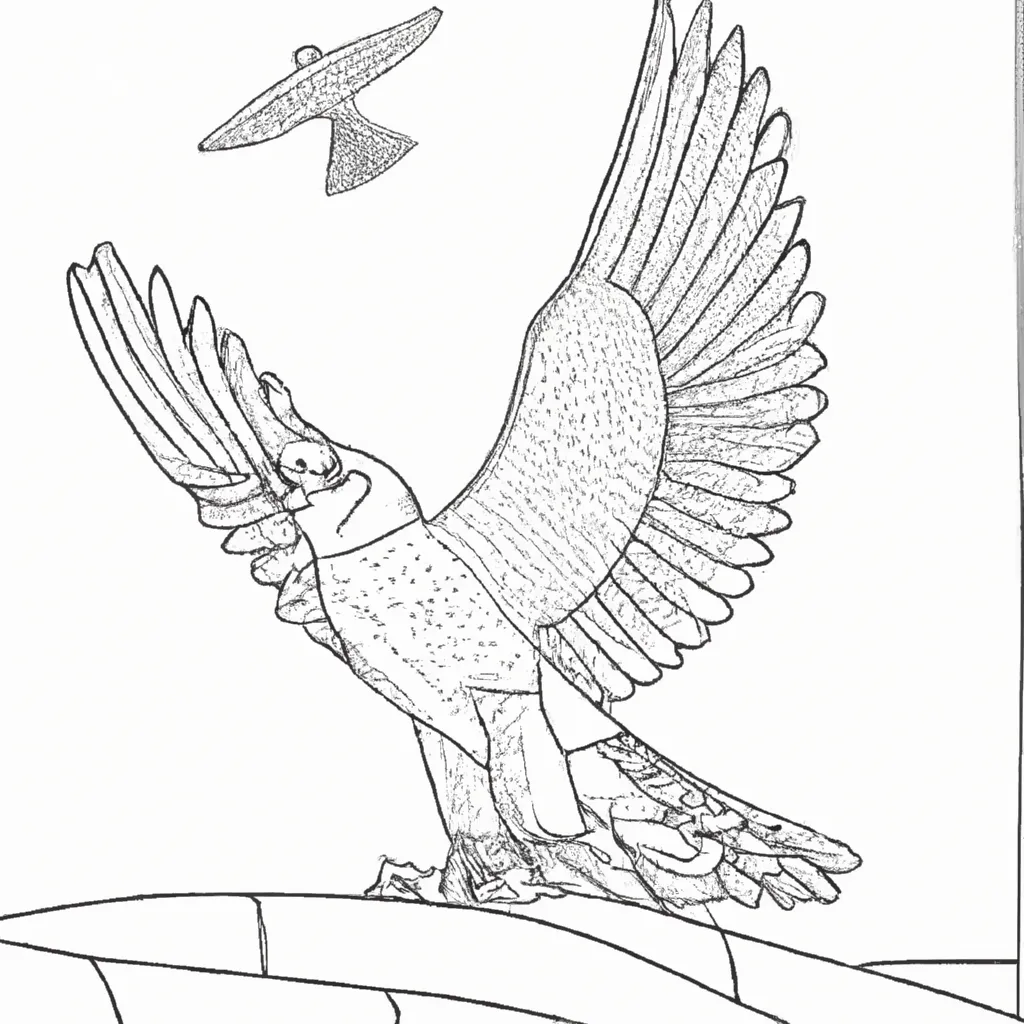 Voe com a Imaginação nos Desenhos de Falcões-Peregrinos para Colorir 16