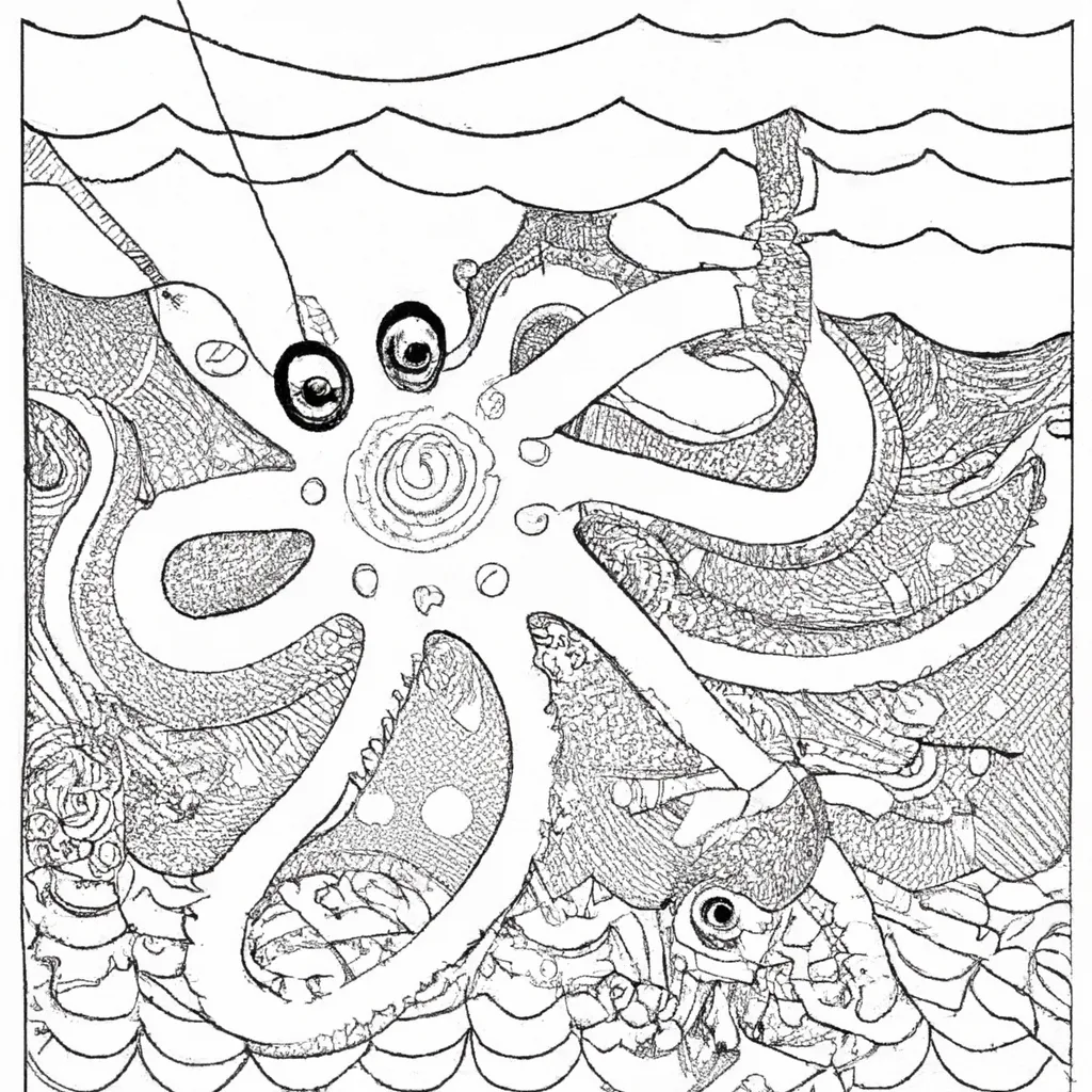 Divirta-se no Oceano com Desenhos de Polvos Gigantes para Colorir 1 Divirta-se no Oceano com Desenhos de Polvos Gigantes para Colorir