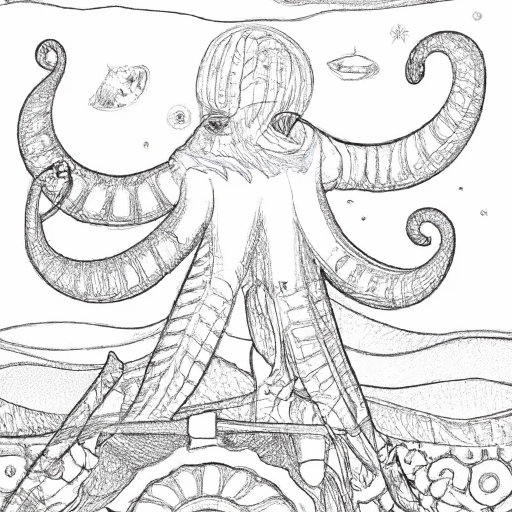 Divirta-se no Oceano com Desenhos de Polvos Gigantes para Colorir 7 Divirta-se no Oceano com Desenhos de Polvos Gigantes para Colorir 6