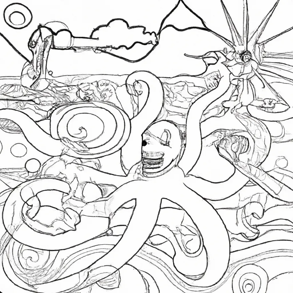 Divirta-se no Oceano com Desenhos de Polvos Gigantes para Colorir 5 Divirta-se no Oceano com Desenhos de Polvos Gigantes para Colorir 4