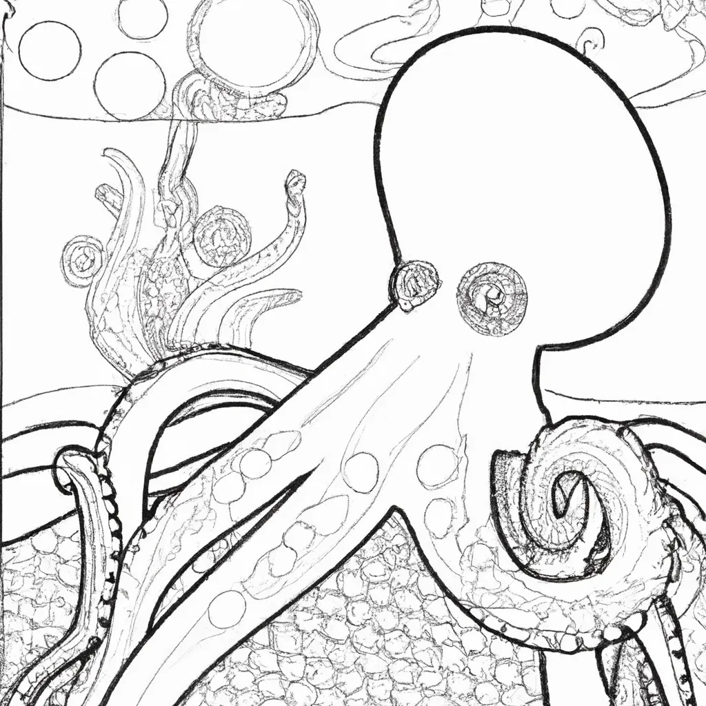 Divirta-se no Oceano com Desenhos de Polvos Gigantes para Colorir 16 Divirta-se no Oceano com Desenhos de Polvos Gigantes para Colorir 15