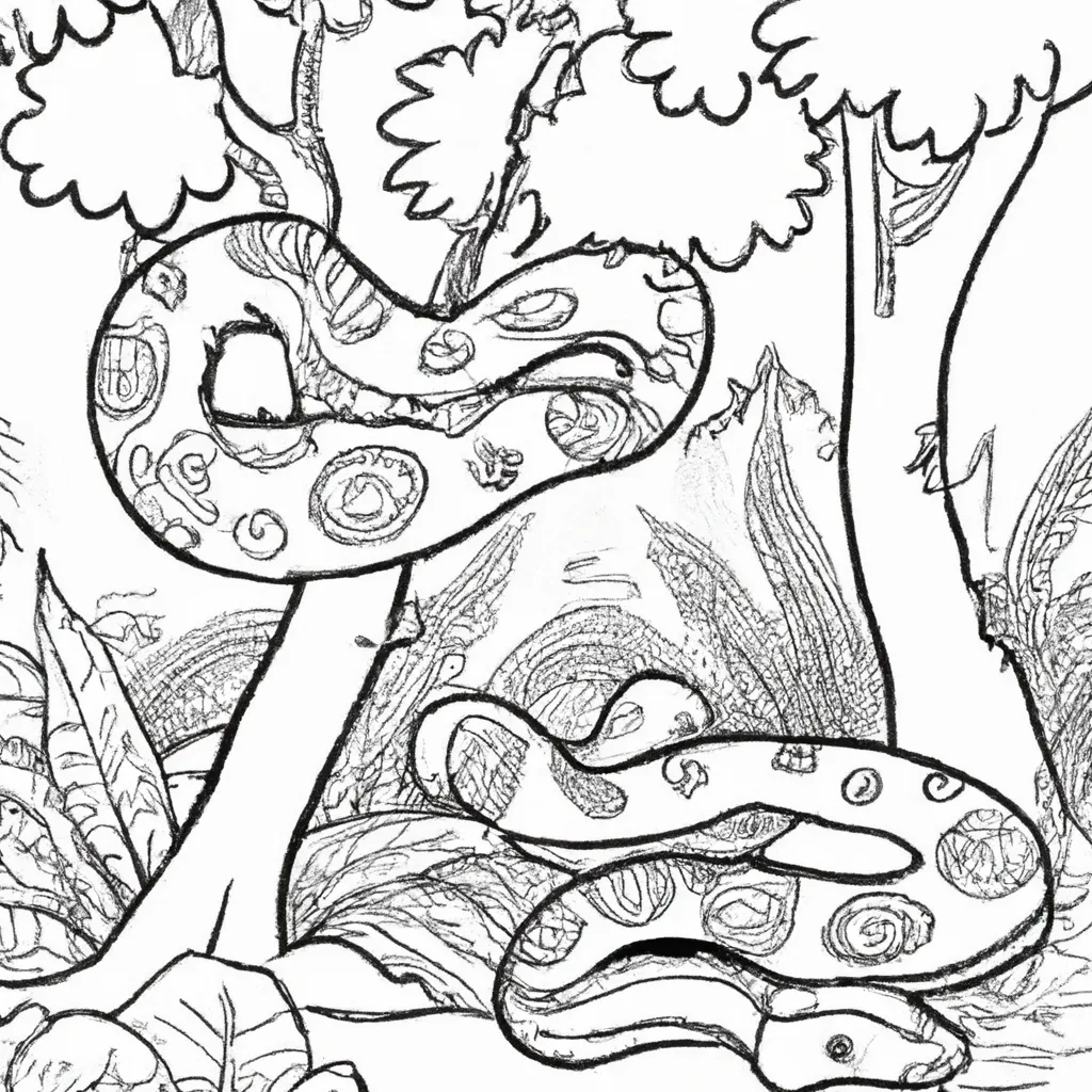 Conheça a Selva com Desenhos de Anacondas para Colorir 16