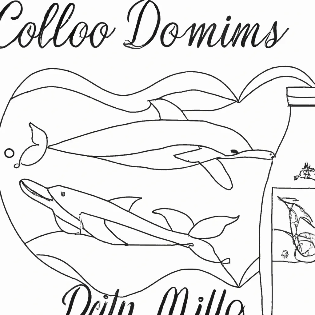 Pinte a Vida Marinha com Desenhos de Golfinhos Nariz-de-Garrafa para Colorir 2