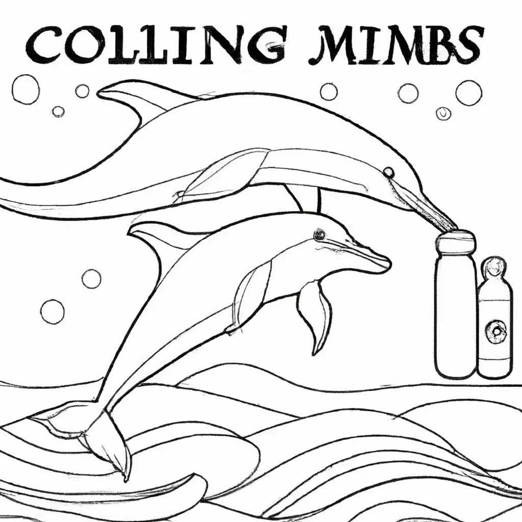 Pinte a Vida Marinha com Desenhos de Golfinhos Nariz-de-Garrafa para Colorir 6