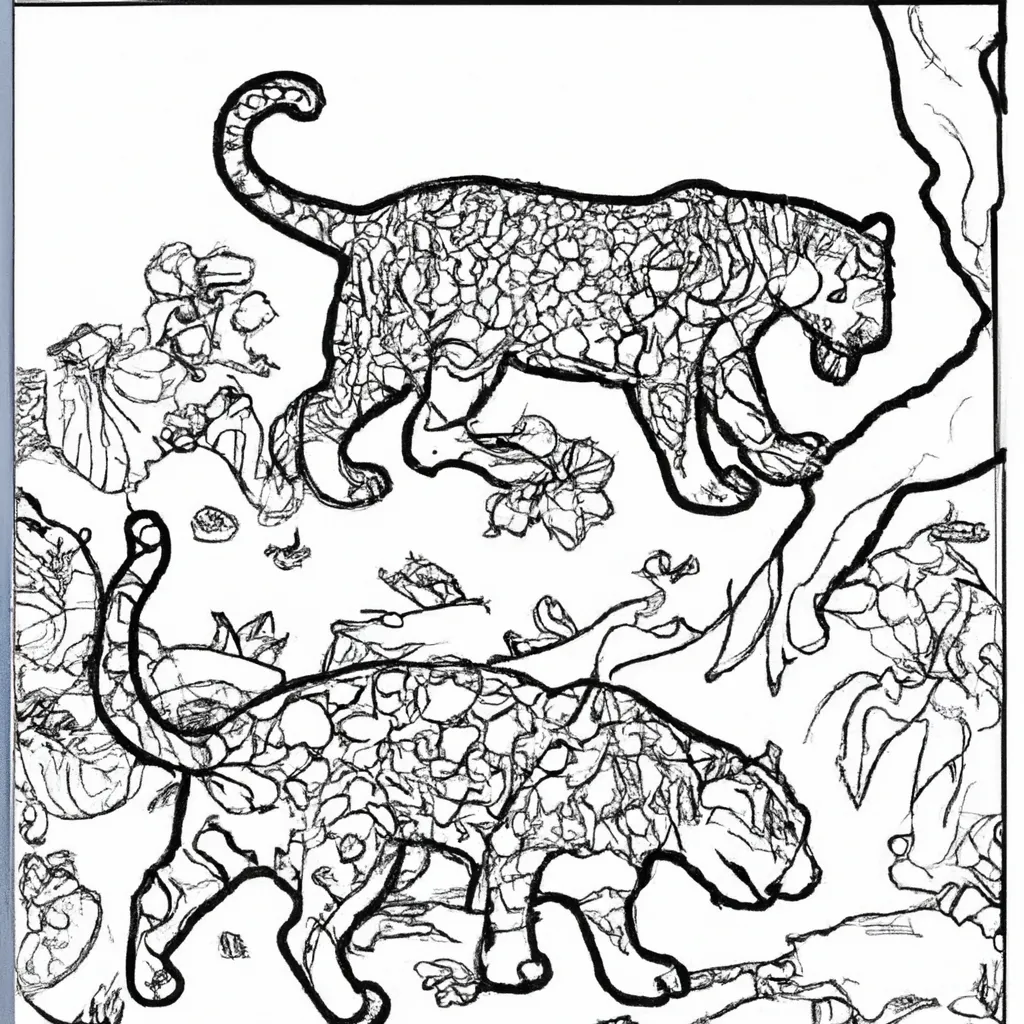 Crie sua Própria Selva com Desenhos de Jaguares para Colorir 10