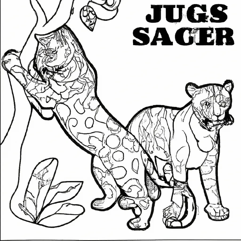 Crie sua Própria Selva com Desenhos de Jaguares para Colorir 16