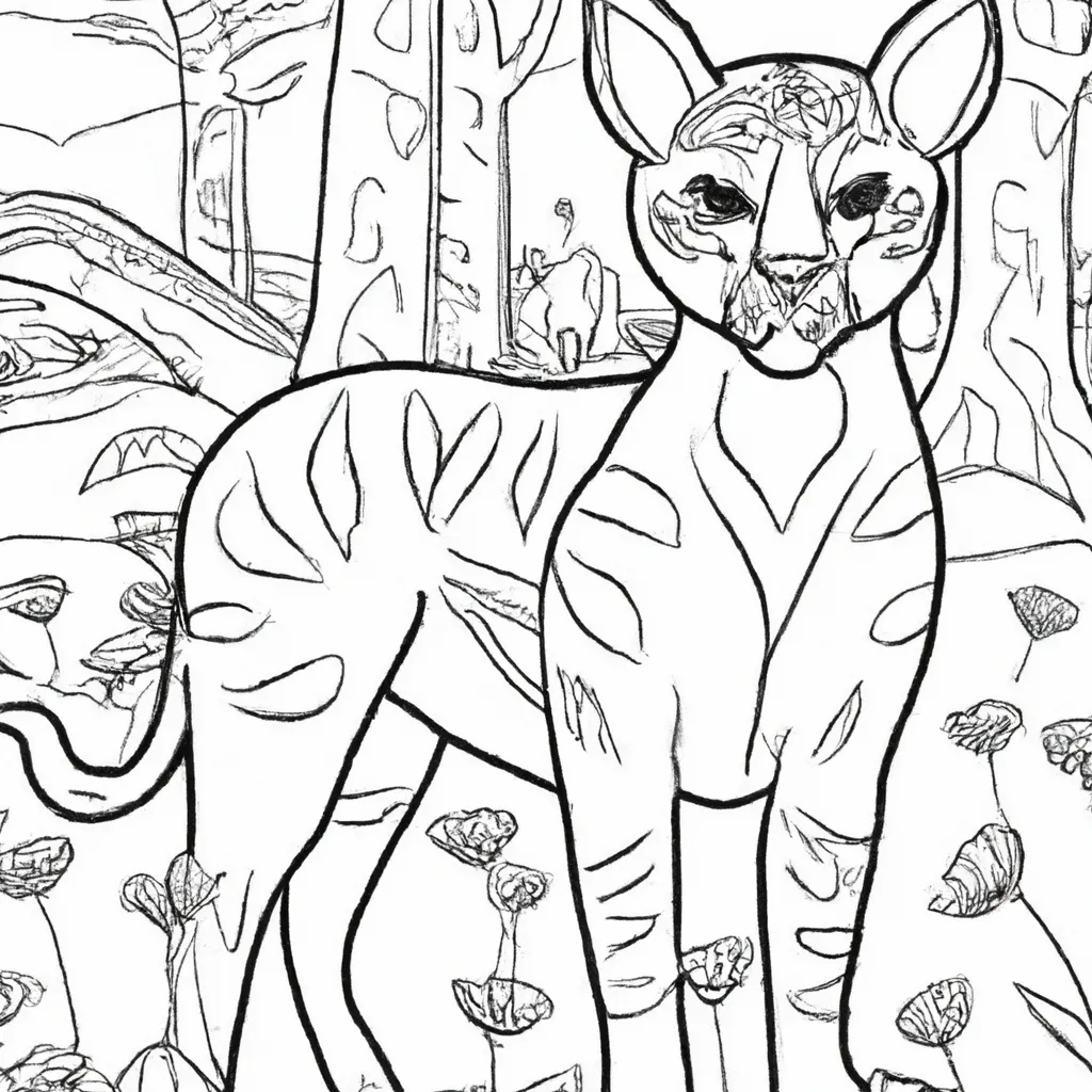 Arte na Floresta: Desenhos de Linces para Colorir 22