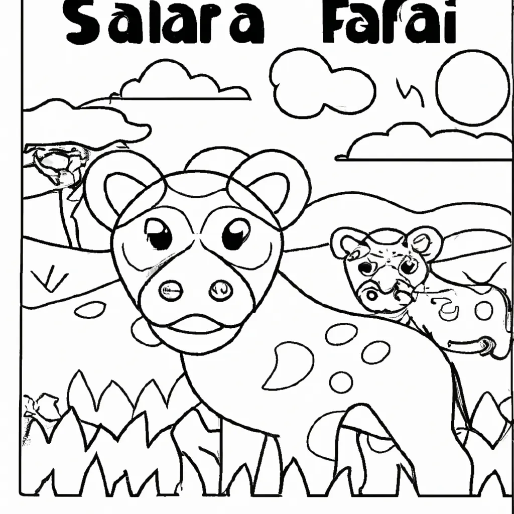 Pinte o Safari com Desenhos de Hienas para Colorir
