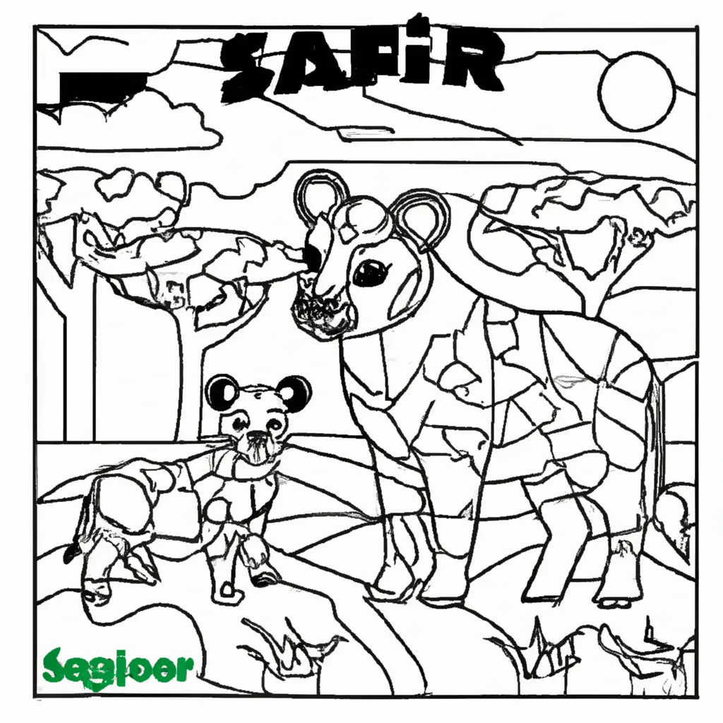Pinte o Safari com Desenhos de Hienas para Colorir 2